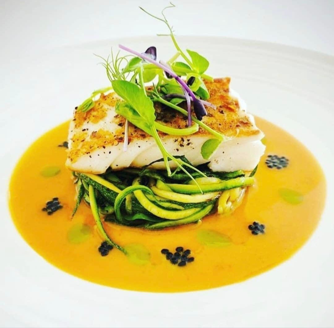 Line Fish, Saffron Broth — Fine Dining